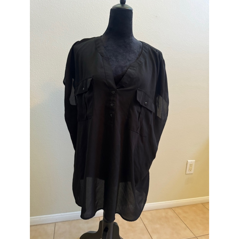 Terra & Sky Black Blouse XXL